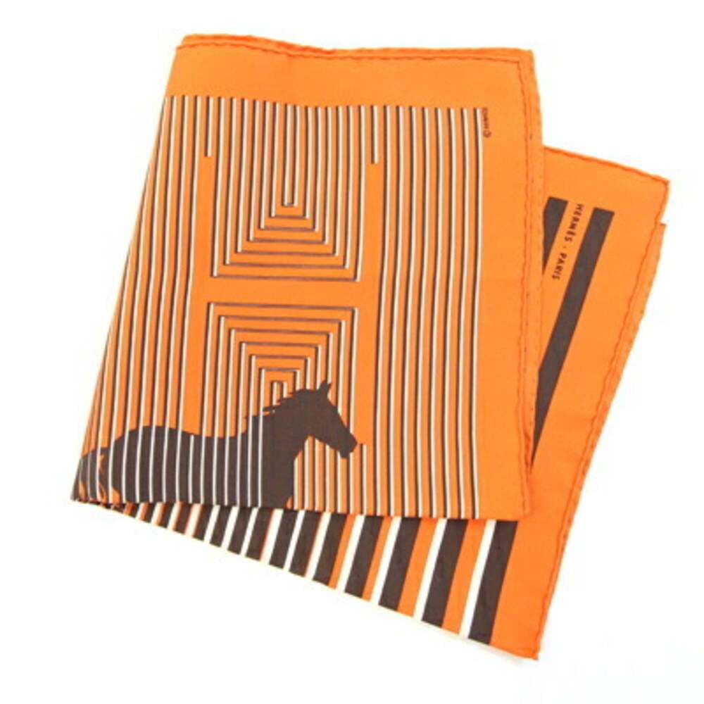 HERMES Authentic Orange Silk Scarf - Picture 4 of 4